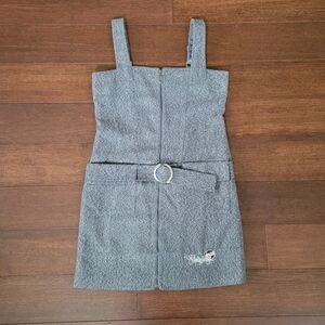 Betty Boop Gray Wool Blend Sleeveless Zip Front Jumper Dress Women's Size M